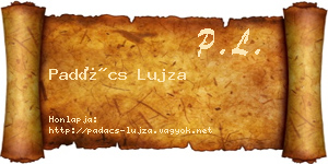 Padács Lujza névjegykártya